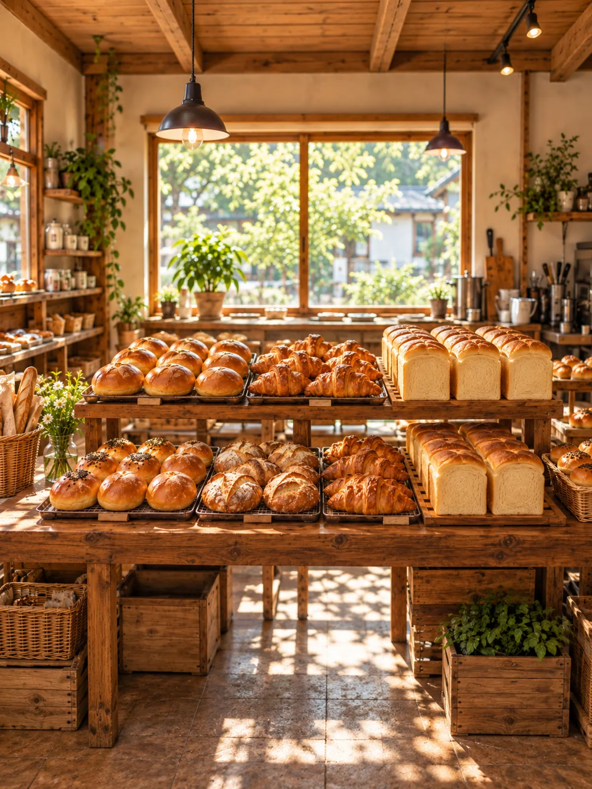 パン屋タナカの外観・店内のようす